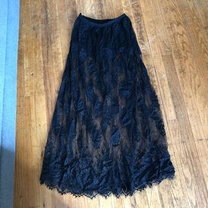 Black boho skirt